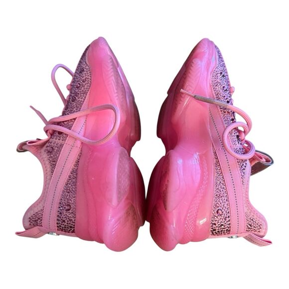 Steve Madden Maxima Sneakers Women Sz 5 Fuchsia Pink Embellished Sparkle - Picture 8 of 13